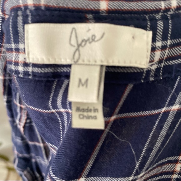 JOIE Fara B Plaid Ruffle Neck Button Down - Picture 5 of 8